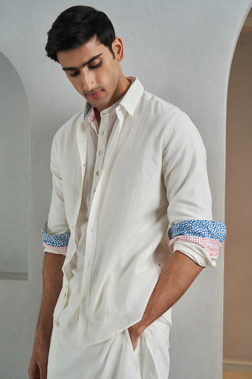 White Handloom muslin Men's Kurta