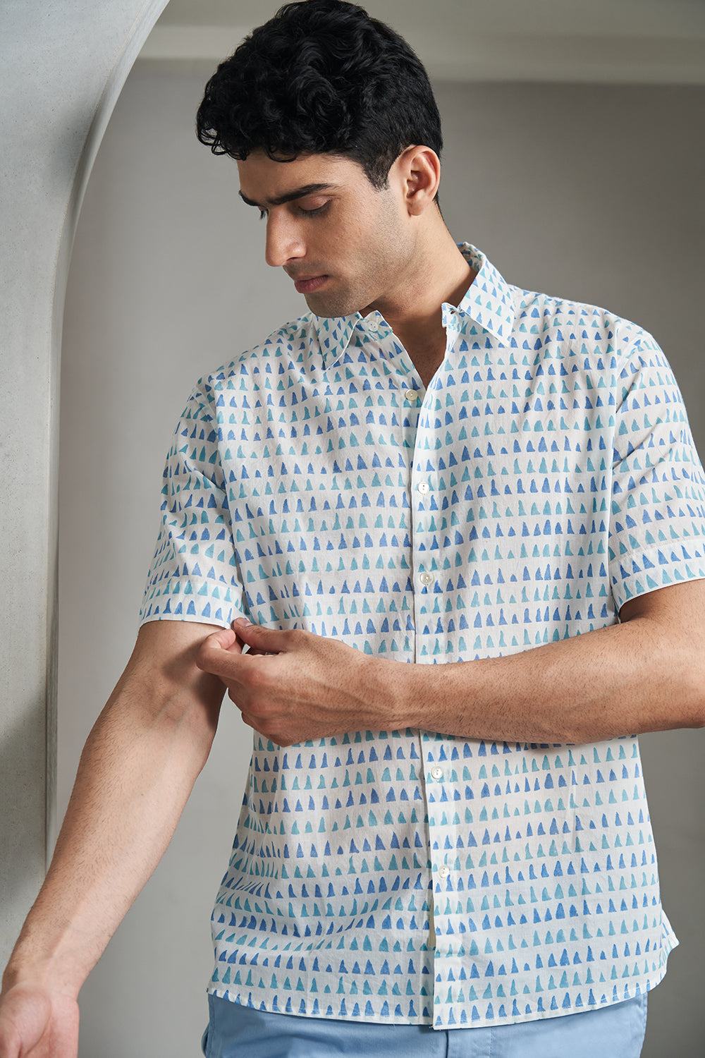 Blue Mountains Handblock Printed Men's Shirt