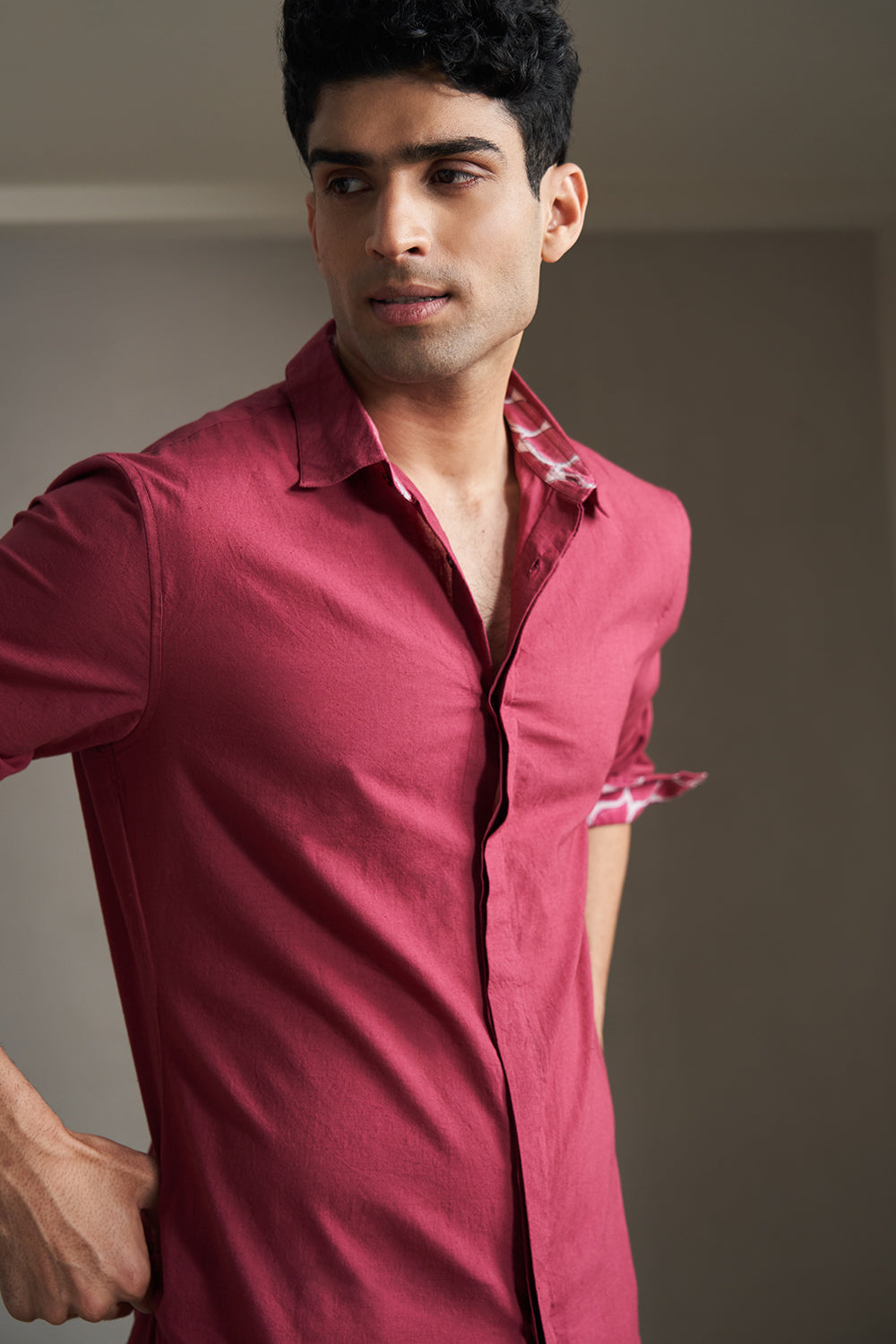 WineFat Bird Handloom muslin Men's Shirt