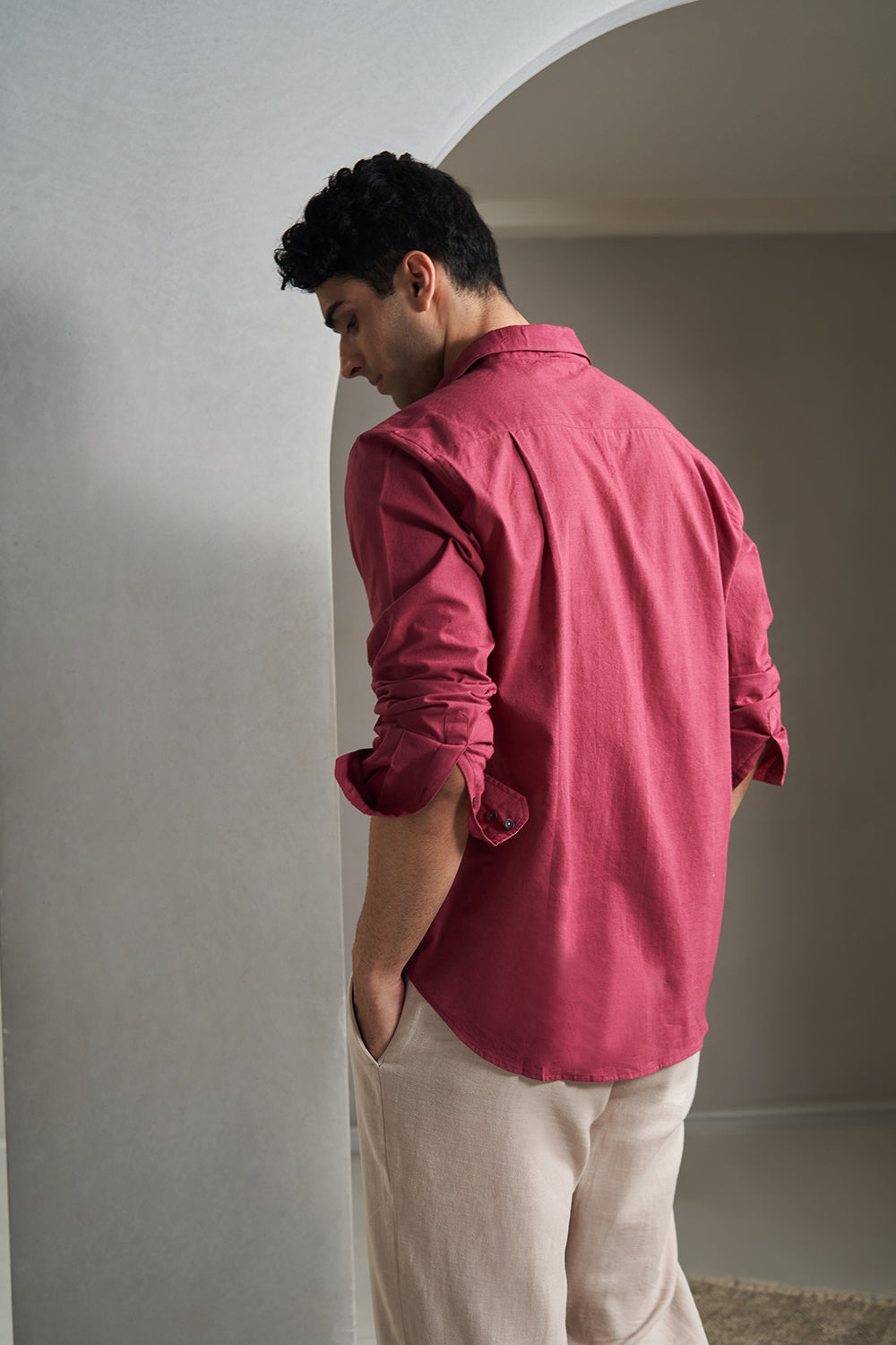 WineFat Bird Handloom muslin Men's Shirt