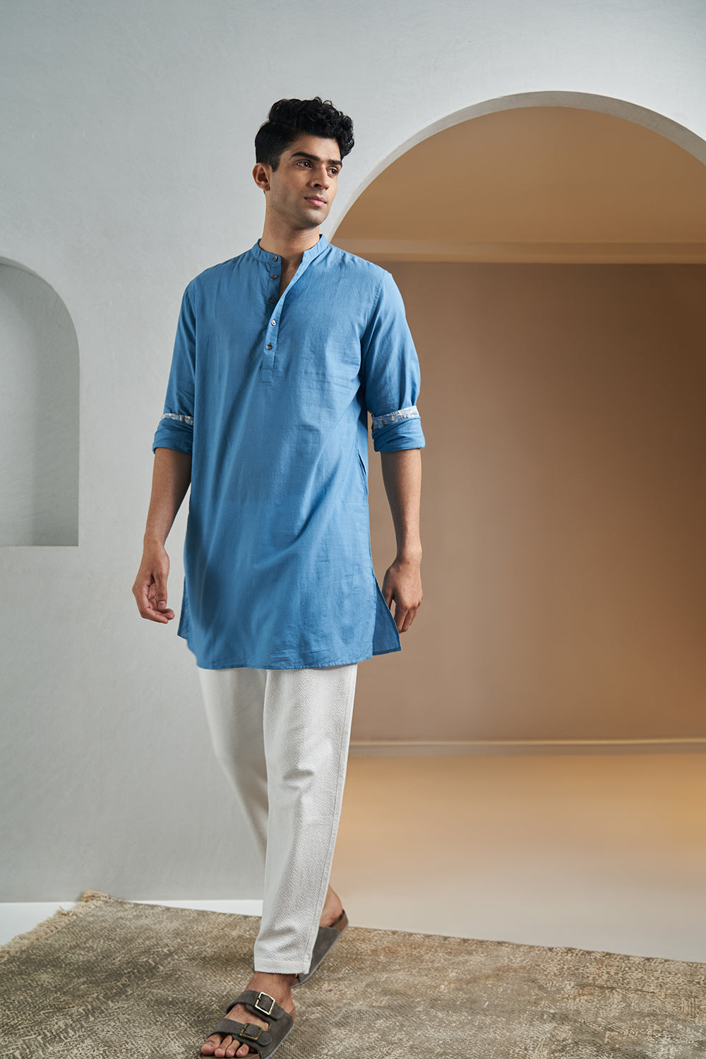 Blue Seven Handloom muslin Men's Kurta 