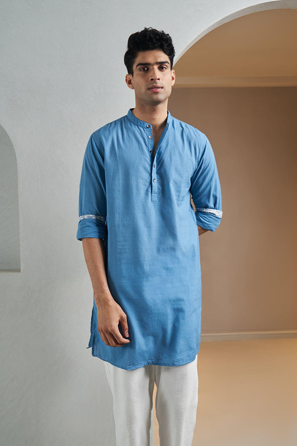 Blue Seven Handloom muslin Men's Kurta 