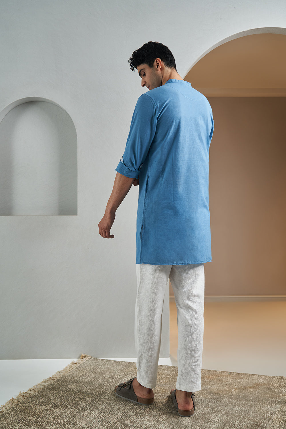 Blue Seven Handloom muslin Men's Kurta 